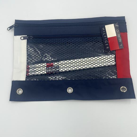 Tommy Hilfiger Pencils & Pencil Bag Case New Zippered Pouch School Classes - Picture 1 of 4